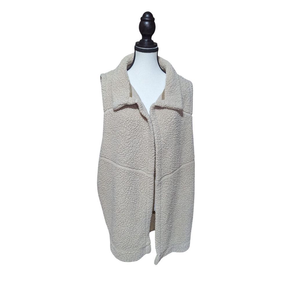 Koolaburra By UGG Women's Cream Sherpa Open Front Vest Size 2XL GUC